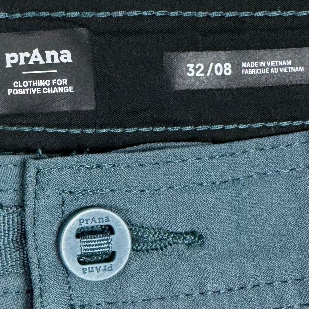 Prana Zion Stretch Outdoor Shorts Mens 32 Blue Cargo Standard Fit 8" Hiking - Picture 9 of 14
